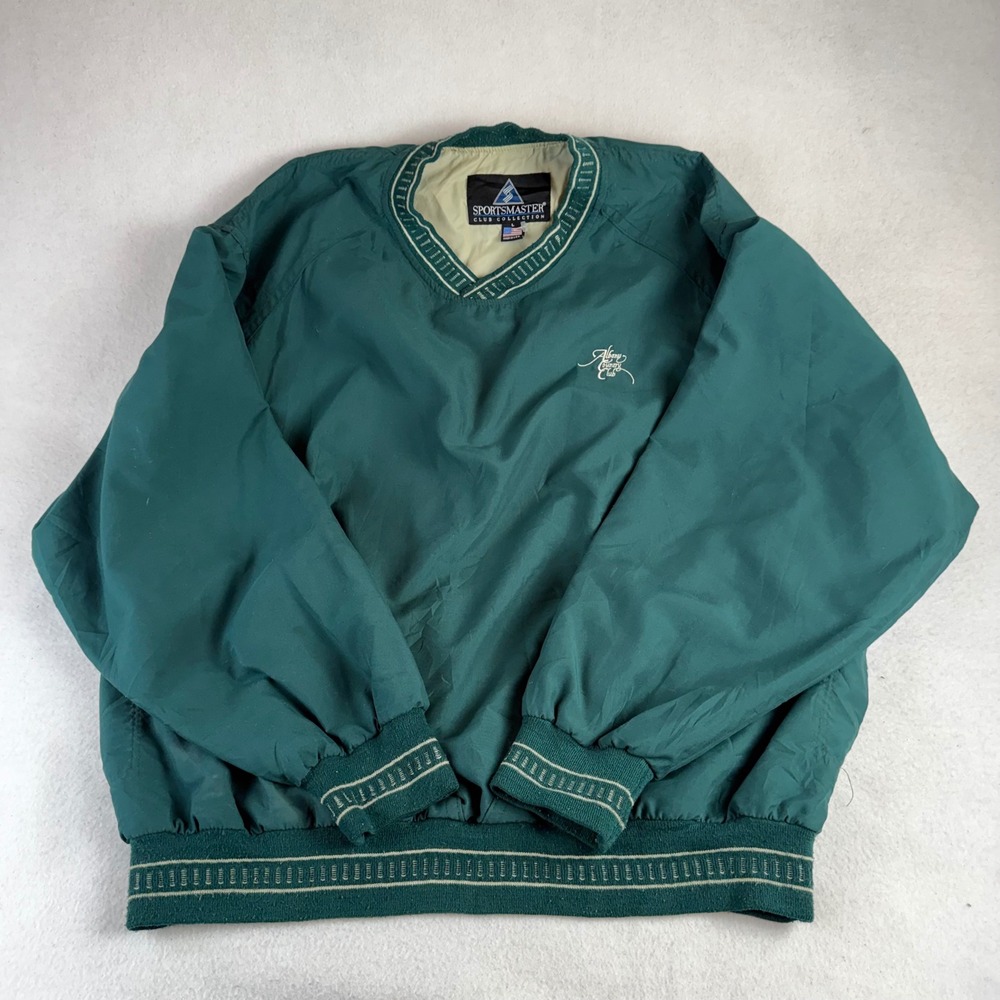 Vintage Sportsmaster Albany Country Club Windbreaker Teal Green Mens Large USA